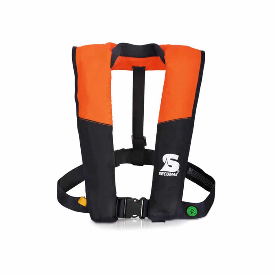 Automatische Rettungsweste Secumar Survival 275 Harness dunkelblau / orange  : : Sport & Freizeit